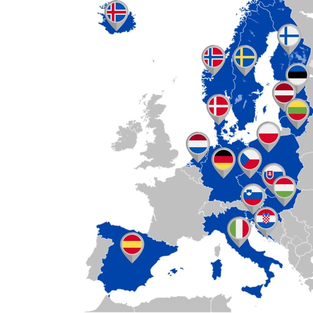 Mapa países EuroJackpot